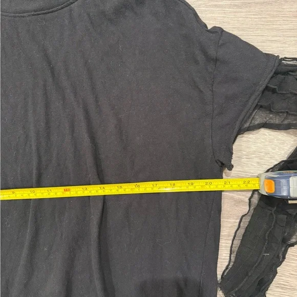 Free People Black Mock neck Long Sleeve Top with Lace Detail - Picture 5 of 5